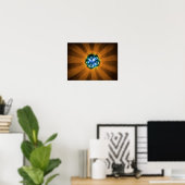 Poster Enceintes musicales et soleil éclatant (Bureau à domicile)