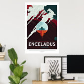 Poster Encelade Moon de Saturn annonce pour le tourisme s (Bureau à domicile)