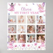 Poster Enchanted Fairy Floral First Year Photo Milestone (Devant)
