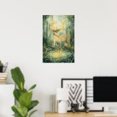 Poster Enchanted Forest Stag Jaune Antlers (Bureau à domicile)
