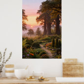 Poster Enchanted Garden at Dawn Majestic Trees (Cuisine)