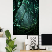 Poster Enchanted Glowing Forest Fantasy Art (Bureau à domicile)