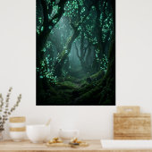 Poster Enchanted Glowing Forest Fantasy Art (Cuisine)
