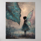 Poster Enchanted Moonlit Leaf Fairy Fantasy Art (Devant)