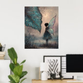 Poster Enchanted Moonlit Leaf Fairy Fantasy Art (Bureau à domicile)
