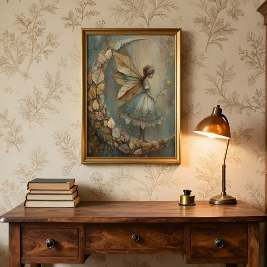 Poster Enchanted Woodland Leaf Fairy Fantasy Art