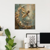 Poster Enchanted Woodland Leaf Fairy Fantasy Art (Bureau à domicile)