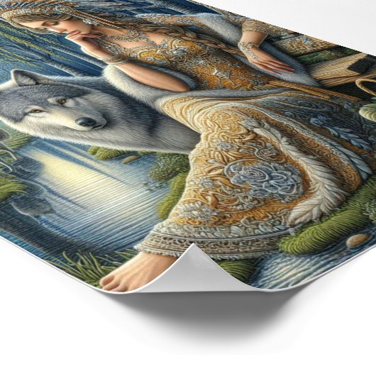 Poster Enchantement lumineux dans la forêt mystique5x7 (Coin)