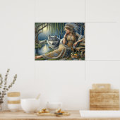 Poster Enchantement Lune dans la Forêt Mystique24x18 (Cuisine)