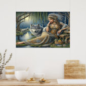 Poster Enchantement Lune dans la Forêt Mystique36x24 (Cuisine)