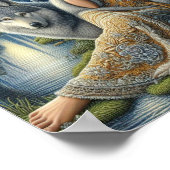 Poster Enchantement Lune dans la Forêt Mystique8x10 (Coin)