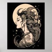 Poster Enchanter Boho Moon Goddess, sur arrière - plan no (Devant)