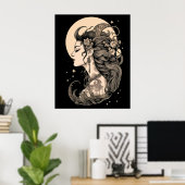 Poster Enchanter Boho Moon Goddess, sur arrière - plan no (Bureau à domicile)
