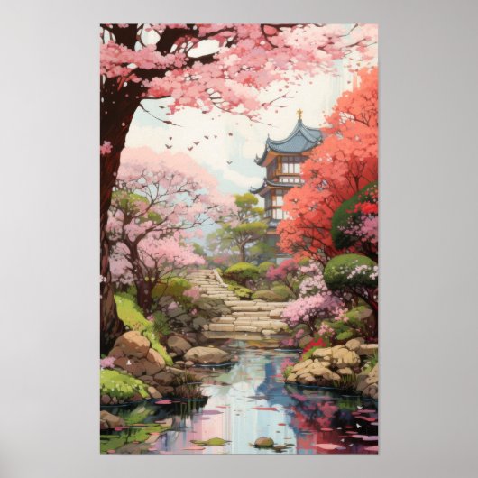 Poster Enchanter Cherry Blossom Garden Studio Ghibli-Ins (Devant)