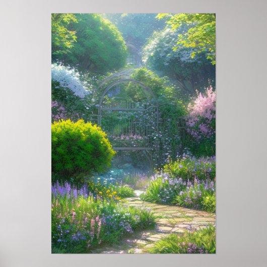 Poster Enchanter Garden Gate à la Forêt Mystique (Devant)