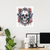 Poster Enchanter Halloween Vampire Crâne Art (Bureau à domicile)