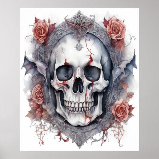 Poster Enchanter Halloween Vampire Crâne Art (Devant)