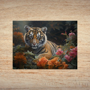 Poster Enchanter Jungle Cub - Magique Watercolor Tiger