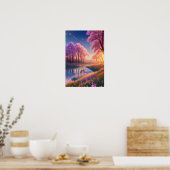 Poster Enchanter le coucher du soleil se déroule dans la  (Cuisine)