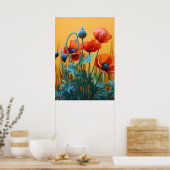 Poster Enchanter les pavots rouges (Cuisine)