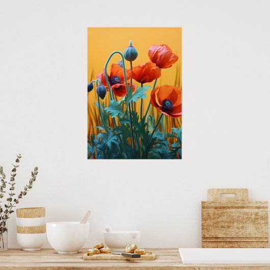 Poster Enchanter les pavots rouges (Cuisine)