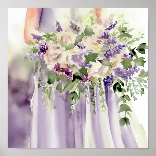 Poster Enchanter Lilac, Bouquet en cascade nuptiale 2, (Devant)