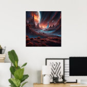 Poster Enchanteur Sci-Fi Surreal Extraterrestrial World (Bureau à domicile)