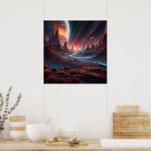 Poster Enchanteur Sci-Fi Surreal Extraterrestrial World (Cuisine)