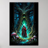 Poster Enchanting Forest Scene with Mysterious Figure (Devant)
