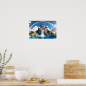 Poster Enchanting Rainbow Castle & Cascading Waterfalls (Cuisine)
