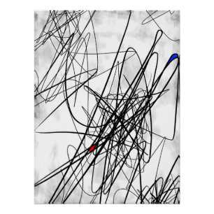 Poster Enchevêtré – Art abstrait gestuel contemporain