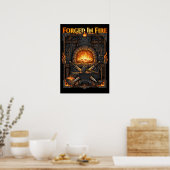 Poster Enclume et épées de forge de forgeron épique Art f (Cuisine)