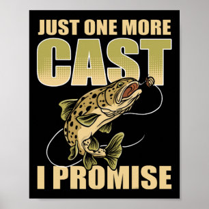 Poster Encore 1 Lancer Je Promets Pêche Poisson 