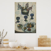 Poster Encore la vie avec trois chiots par Paul Gauguin (Cuisine)