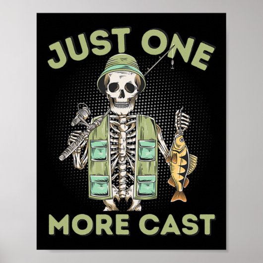 Poster Encore un lancer - Fun Skeleton Fisherman (Devant)