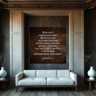 Poster Encouragement Josué 1:9 Verse de la Bible du Roi J
