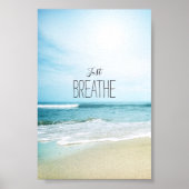 Poster Encouragement Just Breathe at the Beach (Devant)