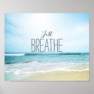 Poster Encouragement Respirez simplement à la plage