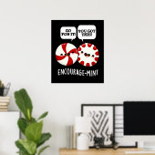 Poster Encouragez la menthe Funny Candy Pun Dark BG (Bureau à domicile)
