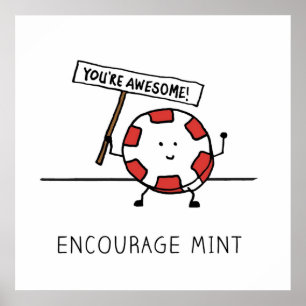 Poster Encouragez Mint - Vous êtes génial