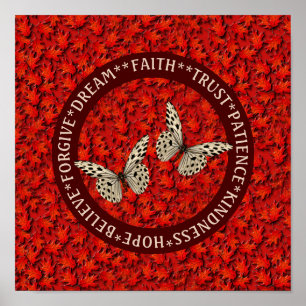 Poster encouraging Words Affaire Leaves