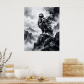 Poster Encre Aigle Tempête Crags (Cuisine)