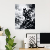 Poster Encre Aigle Tempête Crags (Bureau à domicile)
