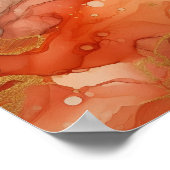 Poster Encre alcoolique rouge et orange (Coin)