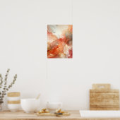 Poster Encre alcoolique rouge et orange (Cuisine)
