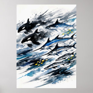 Poster Encre Apex Currents de la chasse en profondeur