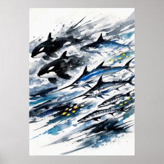 Poster Encre Apex Currents de la chasse en profondeur