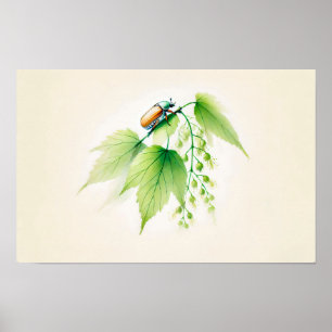 Poster Encre Chinoise Peut Bug sur Linden