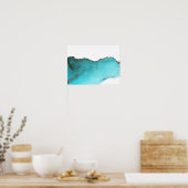 Poster Encre d'alcool Abstraite Turquoise Green Gold (Cuisine)