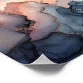 Poster encre d'alcool bleu foncé (Coin)